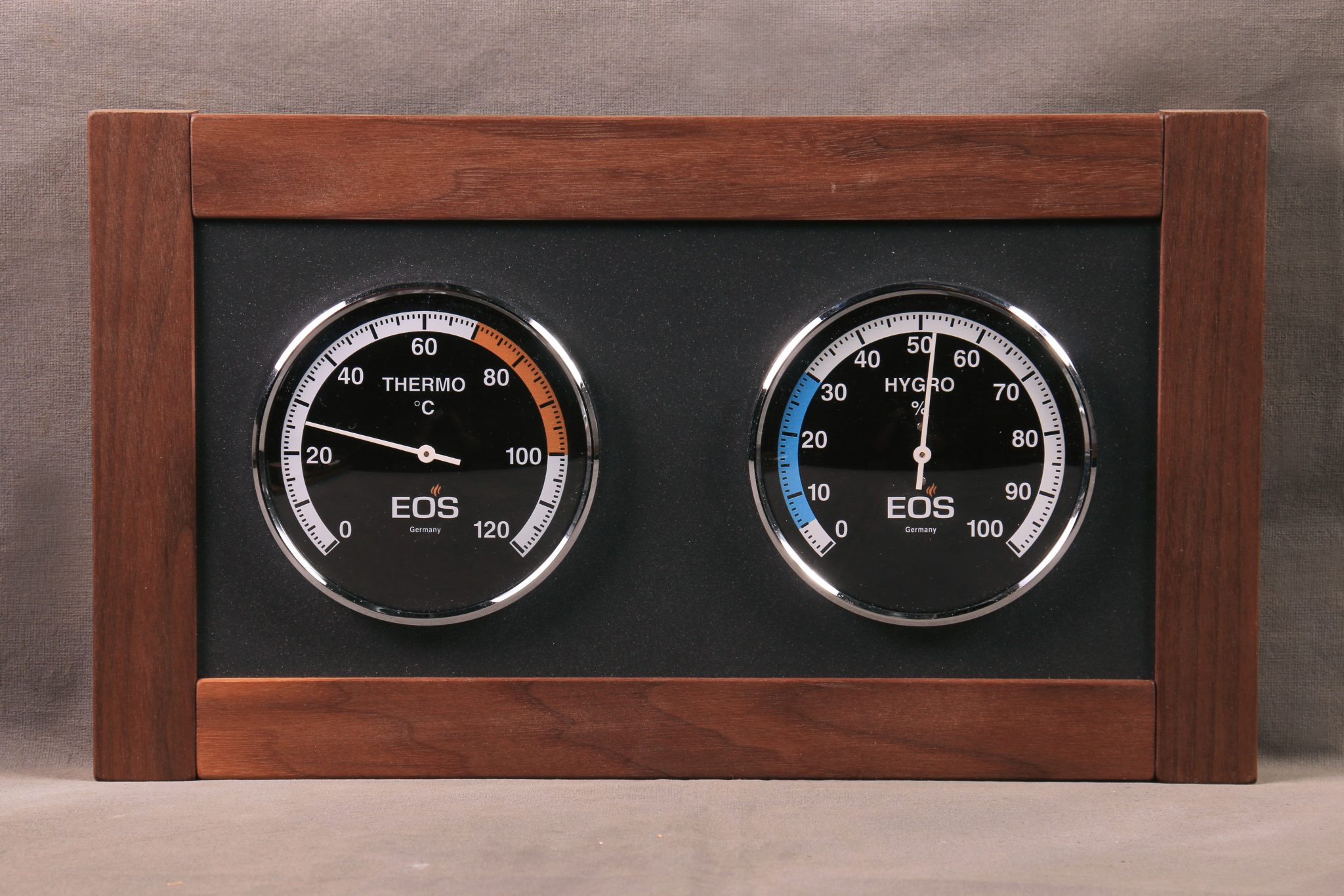 Sauna hygro-thermometer "Luxe" noten (donker)