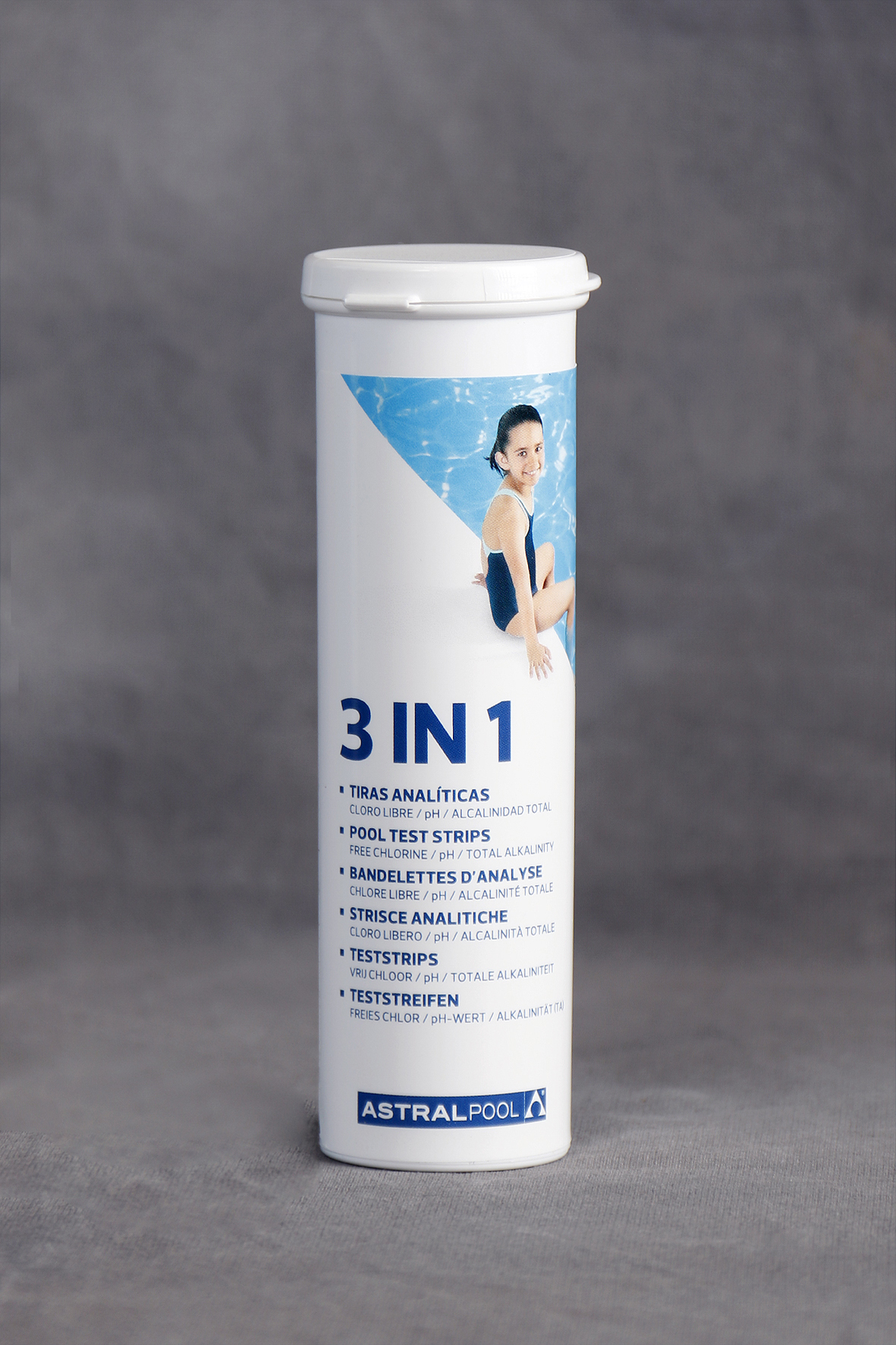 Teststrips 3 in 1: vrij chloor, pH & alkaliteit